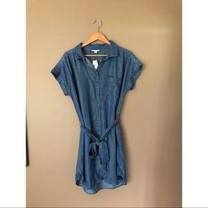 NWT American Eagle Chambray Button-up Tie Dress